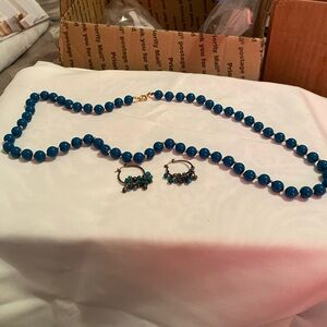 Elegant Turquoise Beaded Necklace and Earring Set